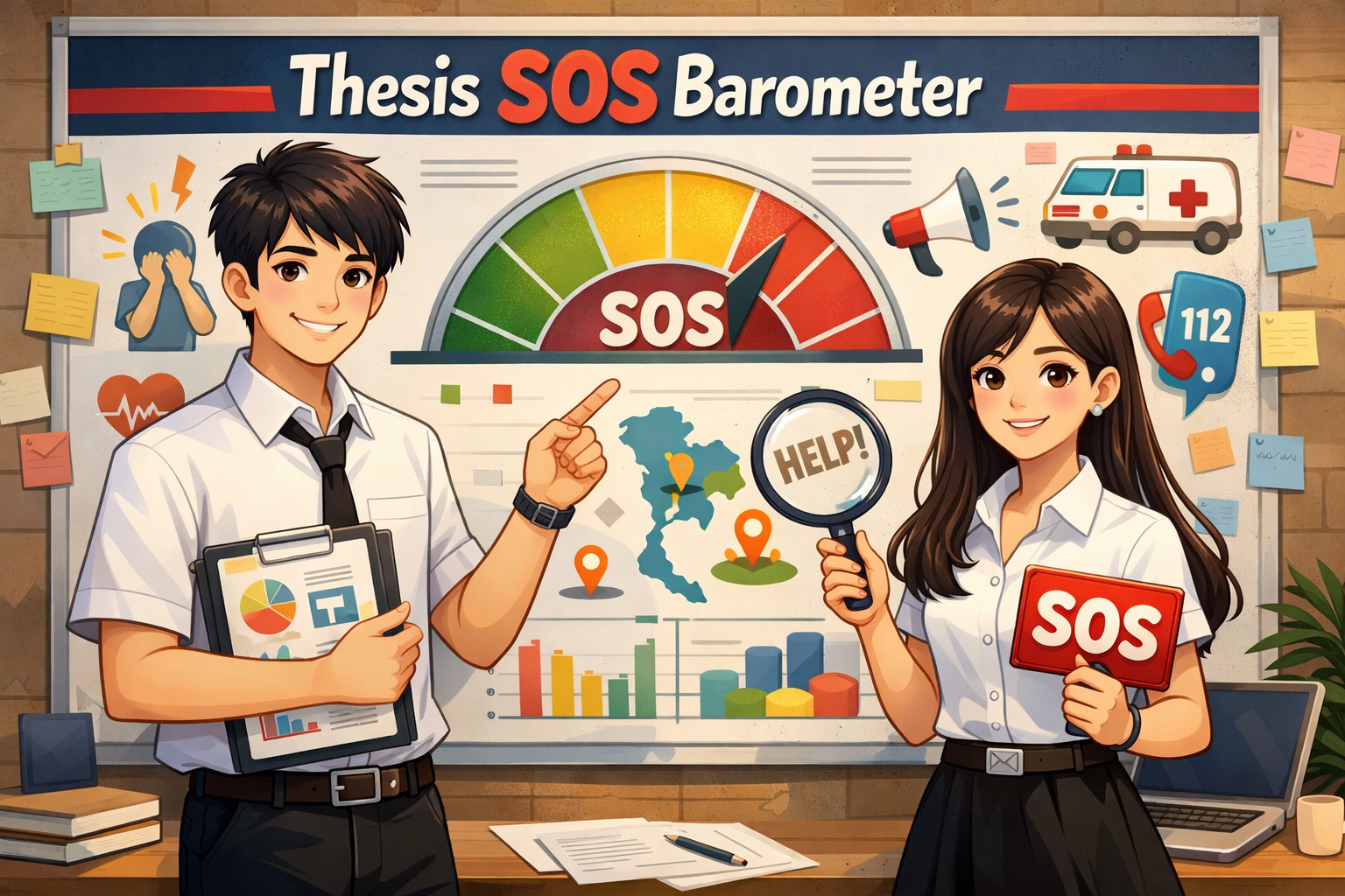 Thesis SOS Barometer: เช็กระดับความ 'ตัน' งานวิจัยคุณติดหล่มอยู่ที่จุดไหน?