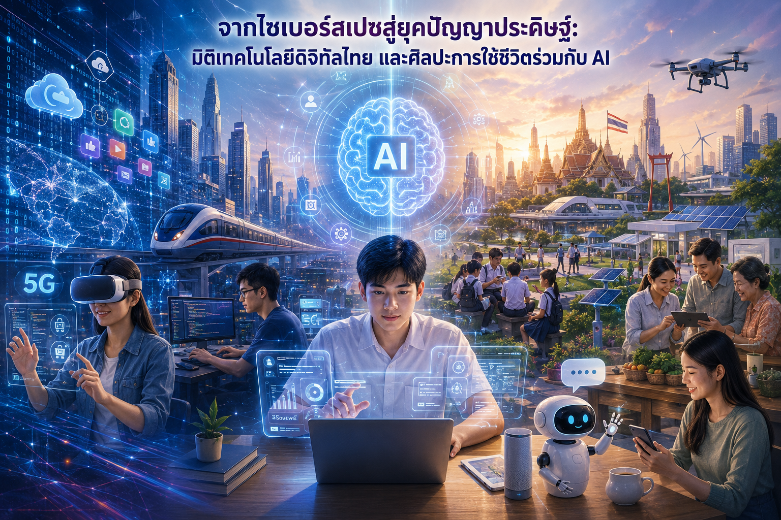 จากไซเบอร์สเปซสู่ยุคปัญญาประดิษฐ์: มิติเทคโนโลยีดิจิทัลไทย และศิลปะการใช้ชีวิตร่วมกับ AI